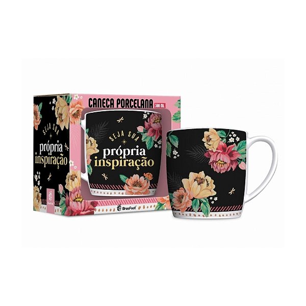 Caneca de Porcelana - 360ml - Seja Sua Inspiração - Brasfoot