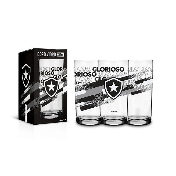 Copo de Vidro Botafogo - 300ml - Brasfoot