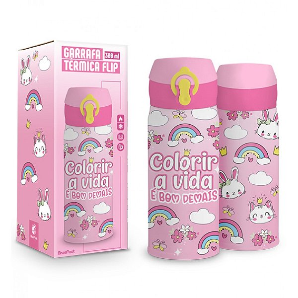 Garrafa Térmica Flip - Gatinha - 300ml - Brasfoot