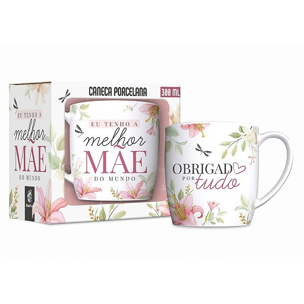 Caneca de Porcelana - 300ml - Melhor Mãe do Mundo - Brasfoot
