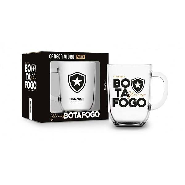 Caneca de Vidro Toronto - Botafogo - 300ml - Brasfoot