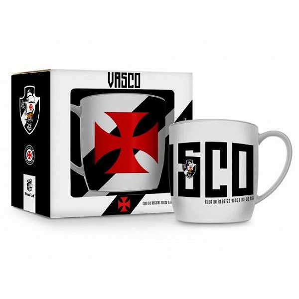 Caneca de Porcelana Vasco - 300ml - Brasfoot