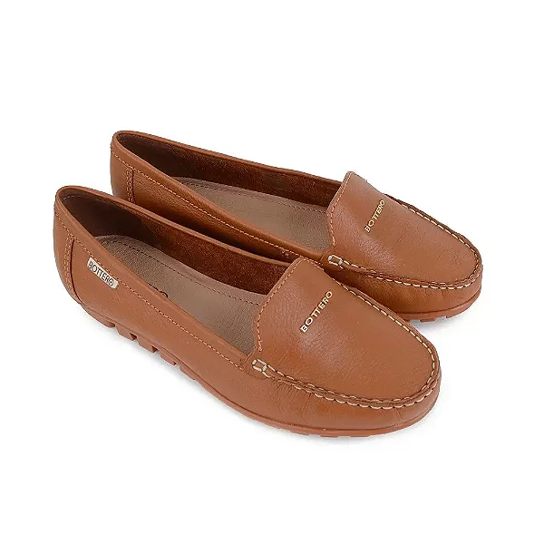Mocassim Feminino Couro Burnish - Canela - Bottero
