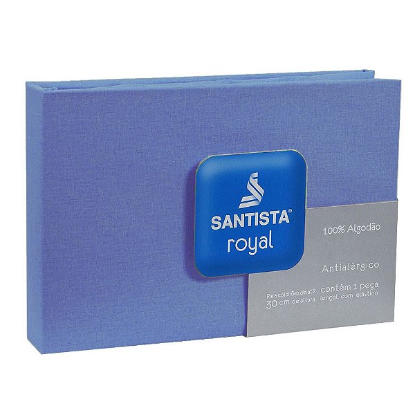 Lençol de Casal Royal Liso - Azul 6393 - Santista