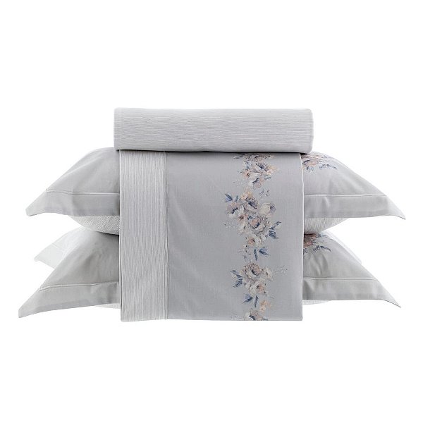 Jogo de Cama Lazio 300 Fios Acentinado Queen - Virginy - Kacyumara