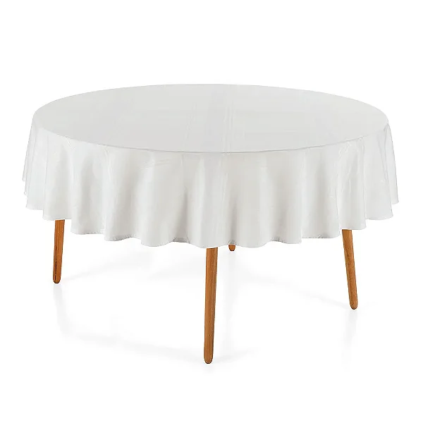 Toalha de Mesa Fragnani Redonda - Branca - 6 Lugares - Branco