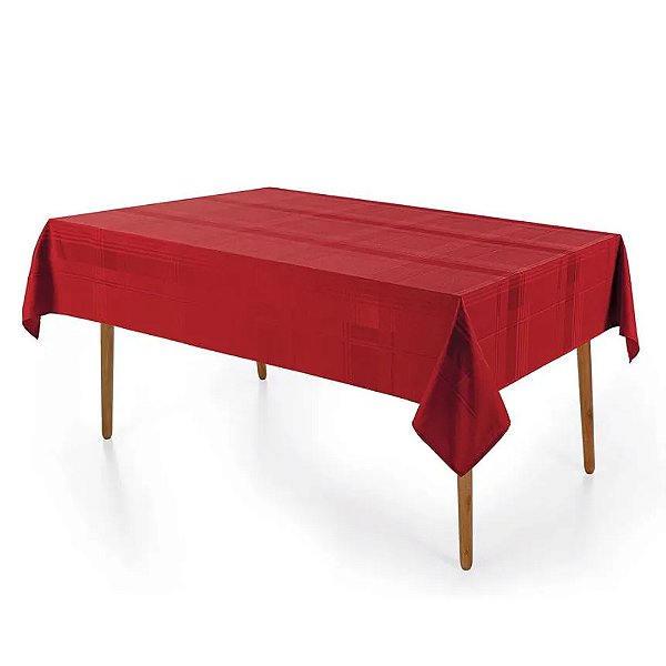 Toalha de Mesa Fragnani Retangular - Vermelha - 8 Lugares - Karsten