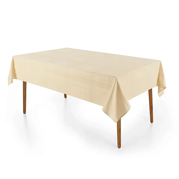 Toalha de Mesa Fragnani Retangular - Bege - 8 Lugares - Karsten