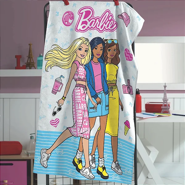 Toalha de Banho 70 cm x 1,15m - Barbie e Amigas - Dohler