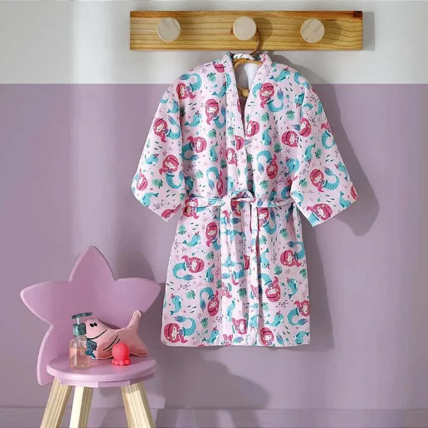 Roupão Infantil Felpudo Mini Mermaid - P - Döhler