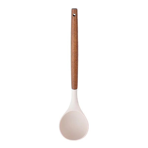 Concha de Silicone com Cabo de Madeira - Creme - Paramount