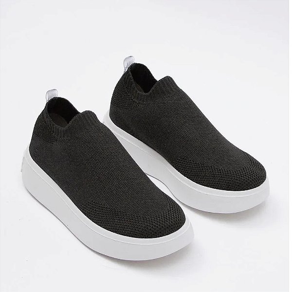 Tênis Feminino Knit Start - Preto - Petite Jolie