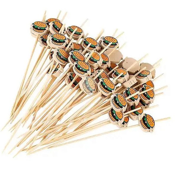 Palitos de Bambu para Aperitivos 12 cm - Burguer - Tuut