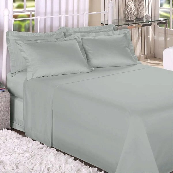 Jogo de Lençol Trésor 300 Fios King - Verde - 4 Peças - Estamparia