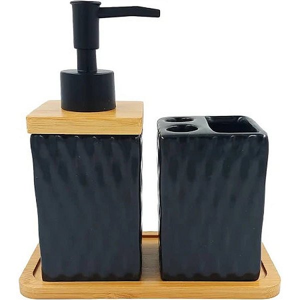 Kit de Banheiro Premium 3 peças - Preto - Inova