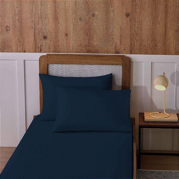 Lençol Com Elástico Malha Solteiro - Azul Real - Vivaldi