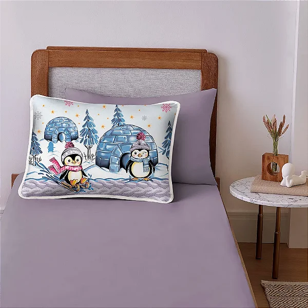 Conjunto de Cama Infantil Solteiro 2 Peças - Pinguins - Vivaldi Kids