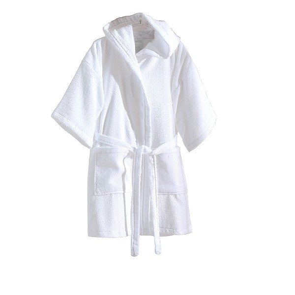 Roupão Infantil com Capuz - P - Branco - Döhler