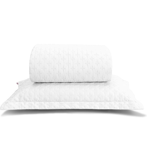 Jogo de Colcha Belle Toque de Pluma Super King - Branco - 3 Peças - Lavive