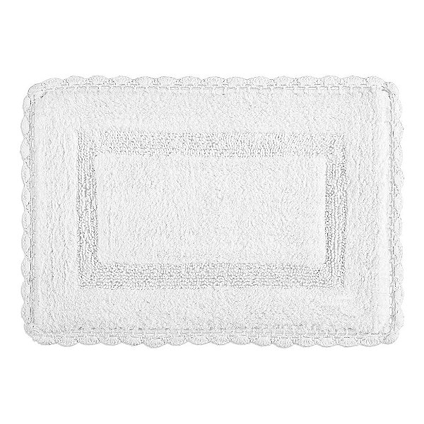 Tapete Retangular de Crochê 50cm x 70cm - Branco - Kacyumara