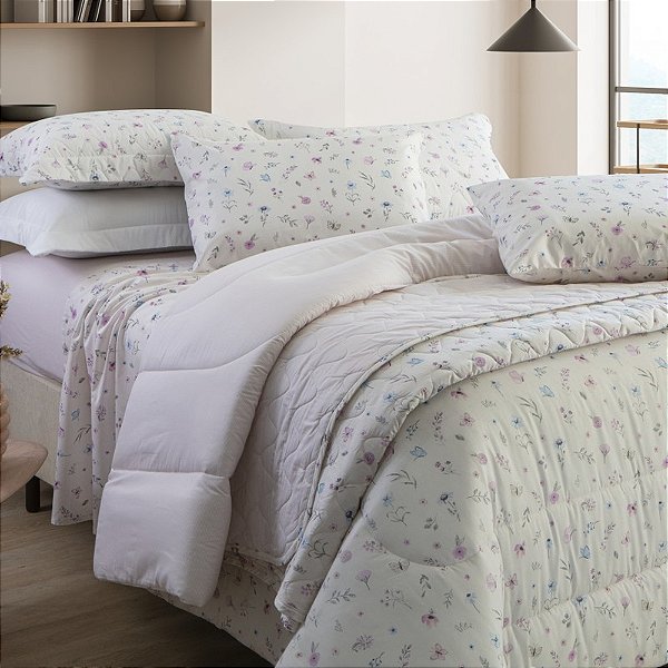 Edredom New Innovi Casal 180 Fios - Mariposy - Kacyumara