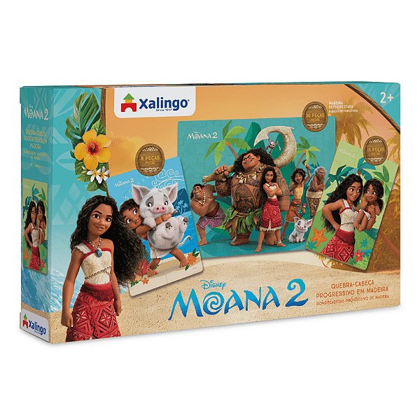 Quebra-Cabeça Progressivo Moana 2 - 3 Cenas -  Xalingo