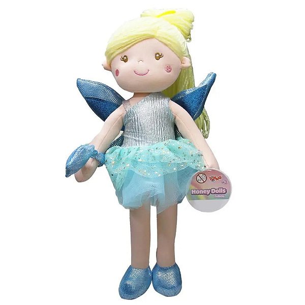 Boneca de Pano Fadinha 38cm - Azul - Toyng