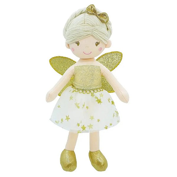 Boneca de Pano Fadinha 38cm - Dourada - Toyng