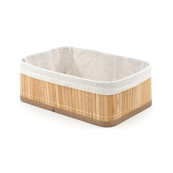Cesto Organizador Dobravel Bambu Claro 29cm - Mimo Style