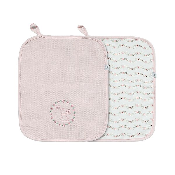 Conjunto de Babadores Caminho das Flores - Rosa Magia - 2 Unidades - Hug