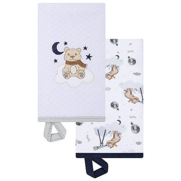 Conjunto de Babadores Lunar - Branco Gelo - 2 Unidades - Hug