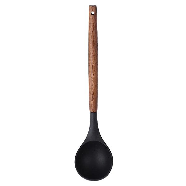 Concha de Silicone com Cabo de Madeira - Preta - Paramount