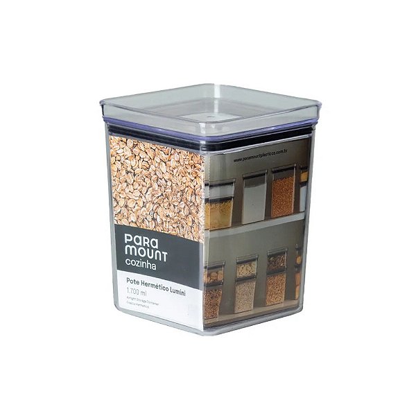 Pote Hermético Lumini Quadrado - 1.700ml - Paramount