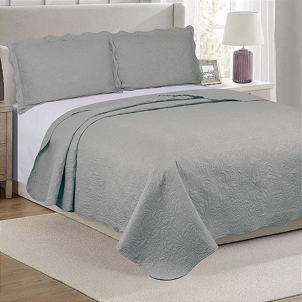 Jogo de Colcha Marquesa King - Cinza - Camesa