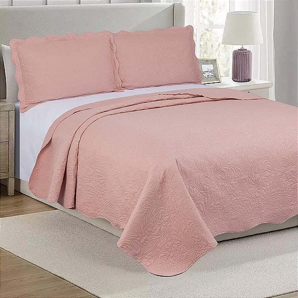 Jogo de Colcha Marquesa King - Rose - Camesa
