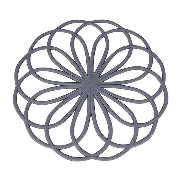 Descanso de Panela Flor de Silicone - Cinza - Mimo Style