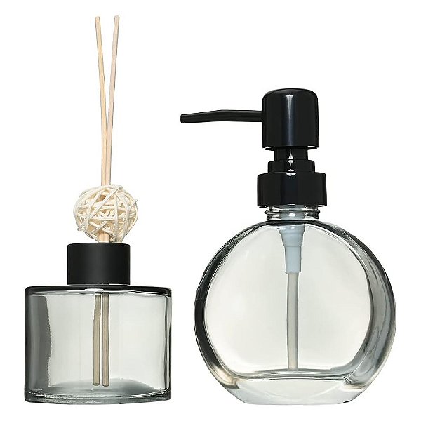 Jogo de Dispenser e Recipiente de Aromas - Grey - Mimo Style