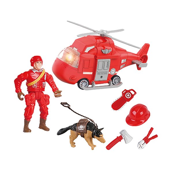 Coleçao Operação Resgate Veículo de Fricção - Helicóptero - DM Toys