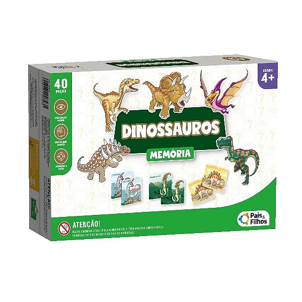 Jogo da Memória Dinossauros - Pais e Filhos