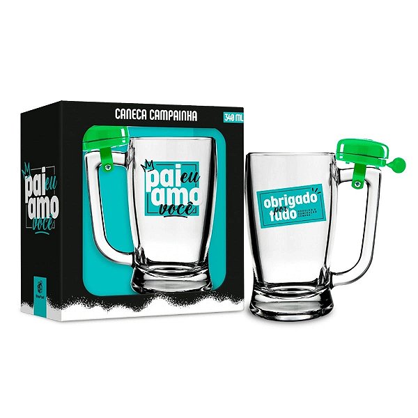 Caneca Taberna com Campainha 340ml - Pai Eu Amo Você - Brasfoot