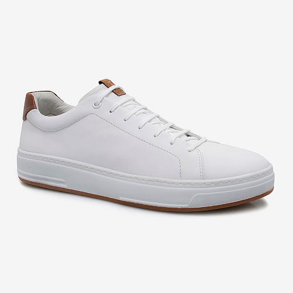 Sapatênis Masculino Casual Couro Rover - Branco - Ferricelli