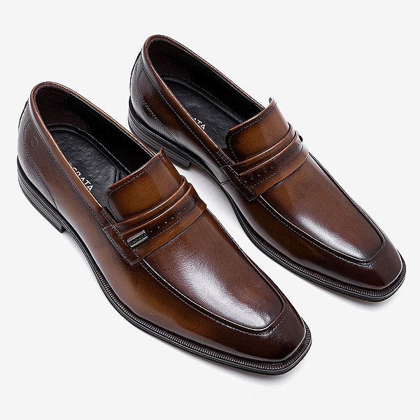Sapato Social Masculino Slip On Clooney - Marrom - Democrata
