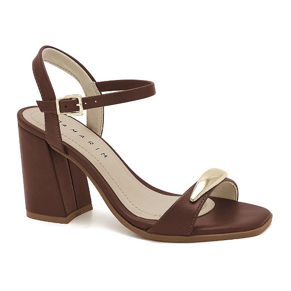 Sandália Feminina Salto Bloco Gota - Rum - Ramarim