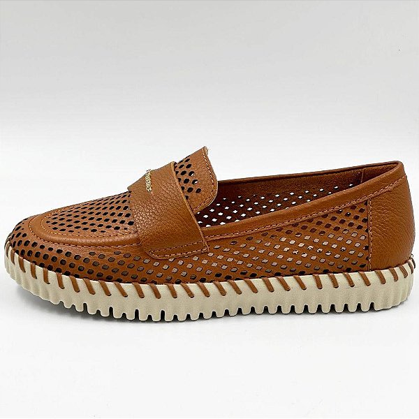 Mocassim Feminino Couro - Caramelo - Bottero