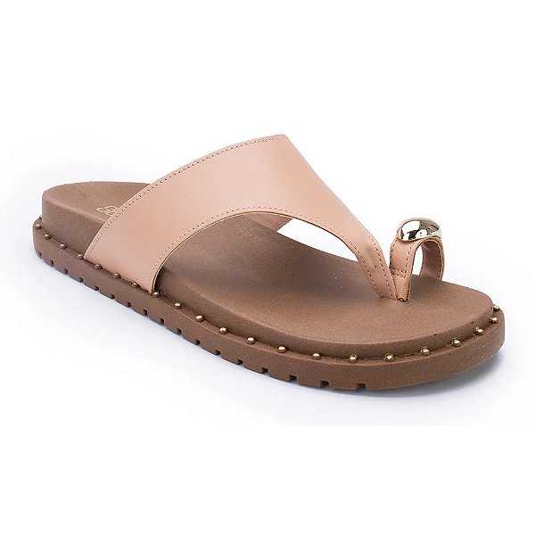 Sandália Flatform Casual Detalhe Dedo - Natural - Sua Cia