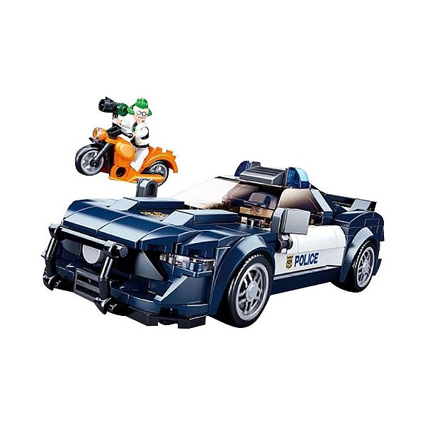 Blocos de Montar Cubic Carro de Polícia - 284 Peças - Multikids