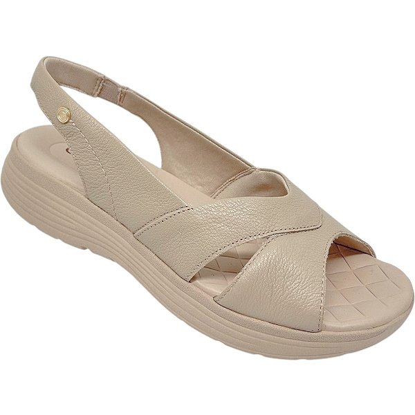 Sandália Feminina Casual Anatômica - Bege - Comfortflex