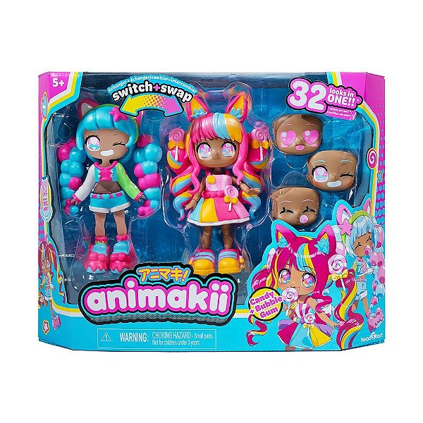 Boneca Animakii - Candy e Bubble Gum - Multikids