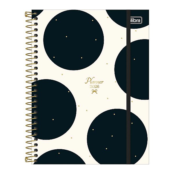 Agenda Planner Espiral West Village 2026 - Esfera Preto - Tilibra