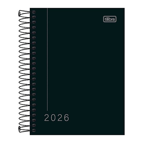 Agenda Diária Pepper Espiral 2026 - Preto - Tilibra